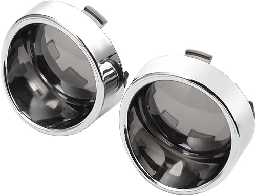 Miniatura 4 de PBYMT Cubierta de lente de señal de giro ahumado, biseles cromados estilo visera de bala de 2 pulgadas, compatible con Harley Davidson Dyna Street