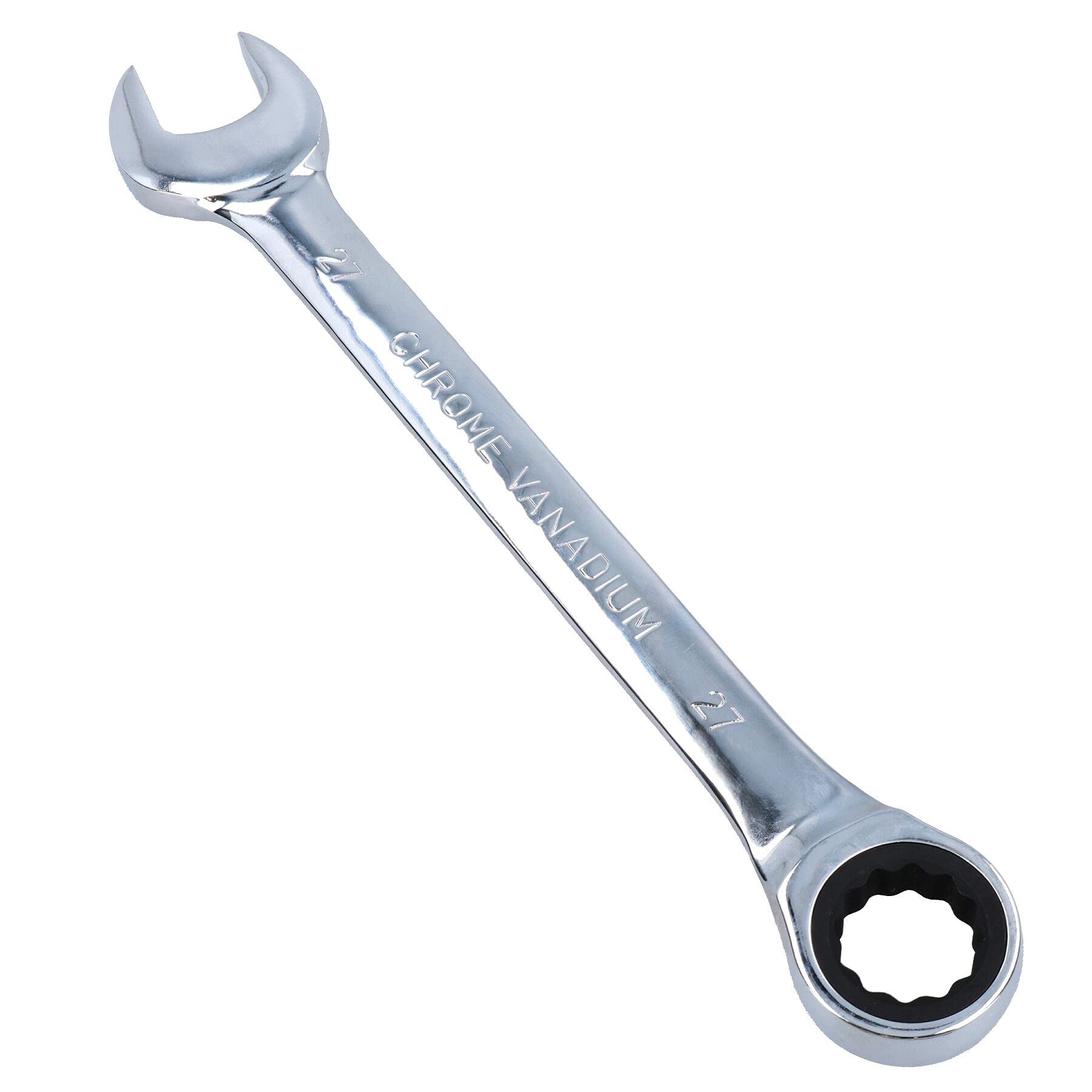 Ab Tools Chrome 27Mm Metric Mm Combination Gear Ratchet Spanner Wrench 72 Teeth