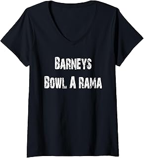 Womens Barneys Bowl-A-Rama V-Neck T-Shirt