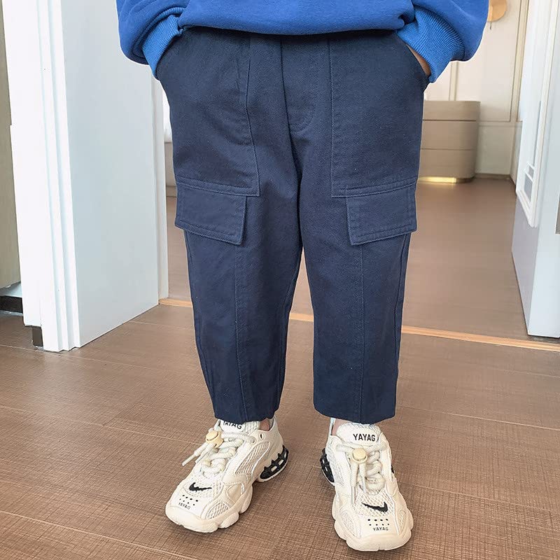 Moonker Toddler Boys Girls Cargo Pants Unisex Baggy Elastic Waist Fit Jogger Pants Summer Daily Solid Color2