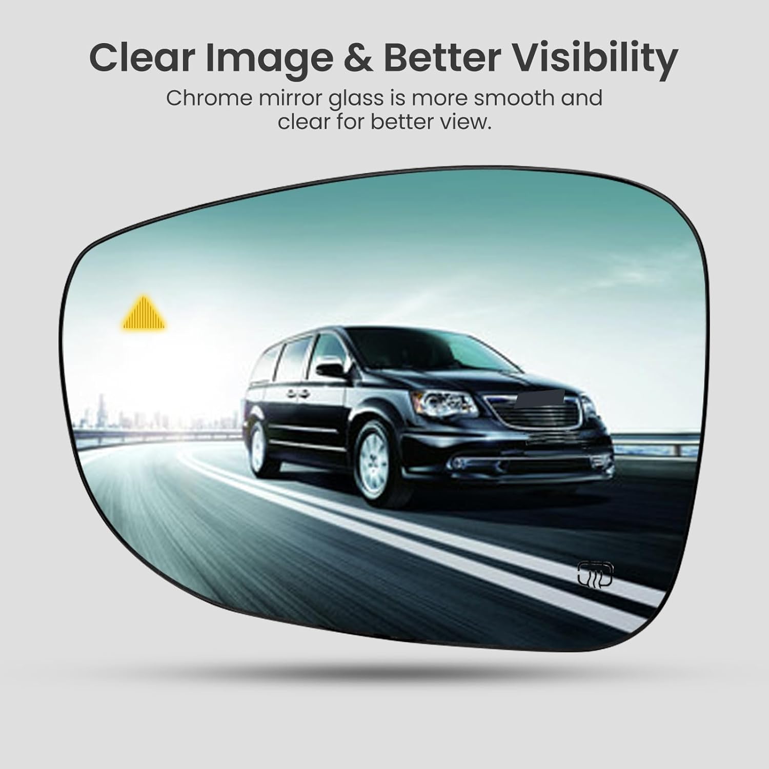 Driver Side Mirror Glass with Blind Spot and Heat Compatible with 2017-2025 Chrysler Pacifica and 2020-2025 Voyager, Left Side Heated Mirror Replacement