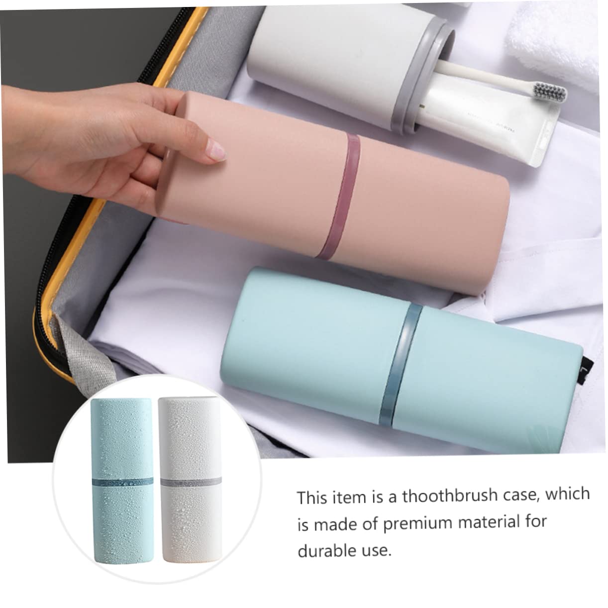 FRCOLOR Porta Spazzolino Viaggio Custodia Per Spazzolino Denti Con Tazza Lavaggio 4 Pezzi Per Spazzolino Denti Custodia Portatile Per Spazzolino Denti