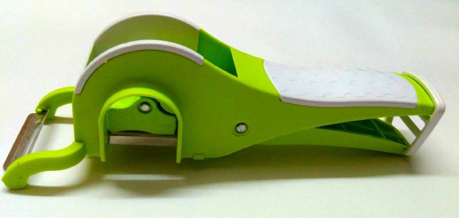 crispy Multi Plastic 2 in 1 Vegetable & Fruit Multi Cutter & Peeler,Veg Cutter Sharp Stainless Steel 5 Blade Vegetable Cutter with Peeler (Multi) — Amazon image 2