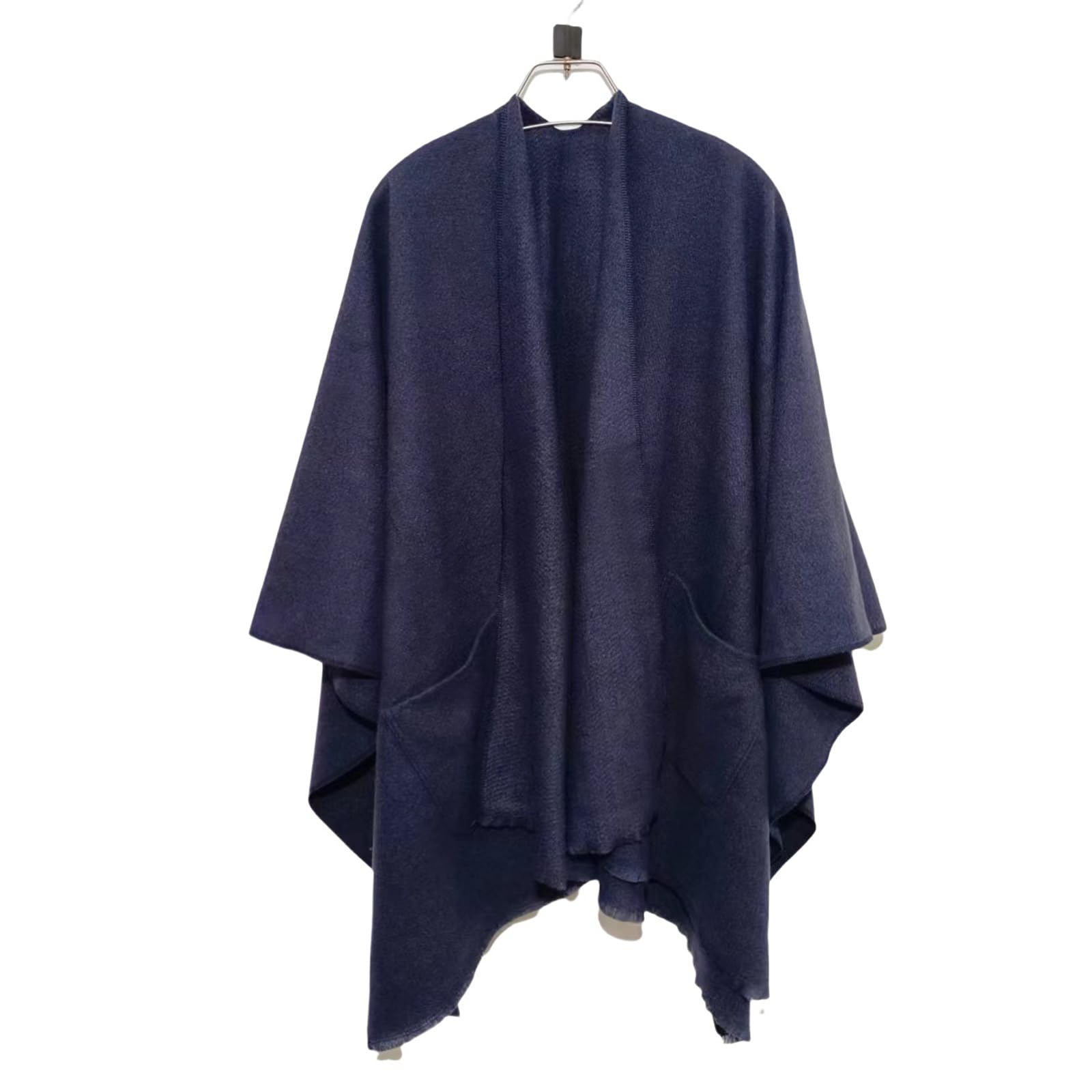 Poncho Mantella Colore Solido Autunno E Inverno Imitazione Cashmere Cape A Forma di Sciallo A metà Lunghezza del Mantello Esterno