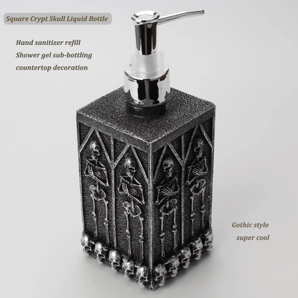 Dispensador de jabón de Resina, Bomba de jabón con botón pulsador de Gran Volumen, dispensador de loción Recargable, 16oz/460ml, encimera de baño, Cocina