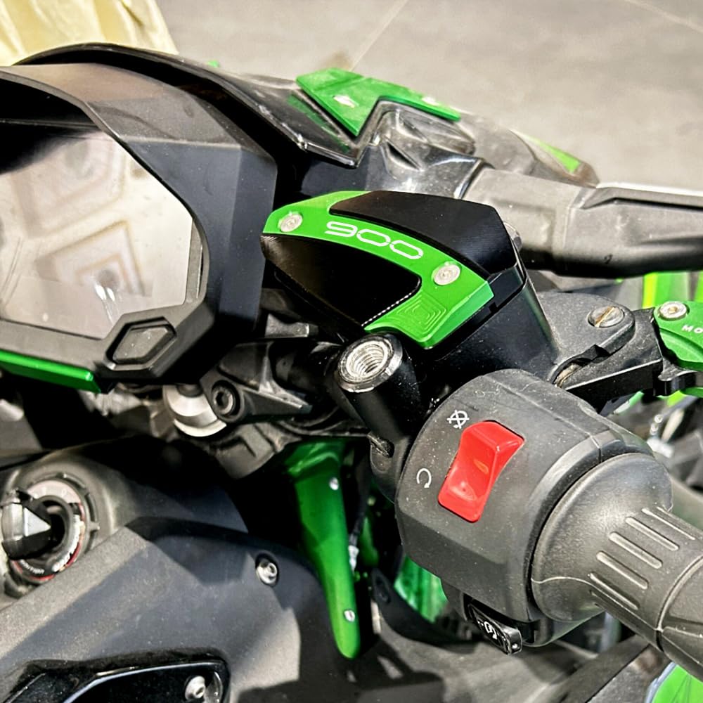 Per KAWASAKI Z900 Z 900 2017-2025 Copertura in alluminio per moto accessori anteriore posteriore del serbatoio del liquido freni tappo di riempimento dell'olio motore protettore (Verde)