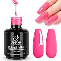 Vista 31 de Beetles - Esmalte de uñas de gel rosa de 0.51 onzas líquidas, esmalte de uñas de gel rosa nude, lámpara LED UV para arte de uñas, manicura de larga