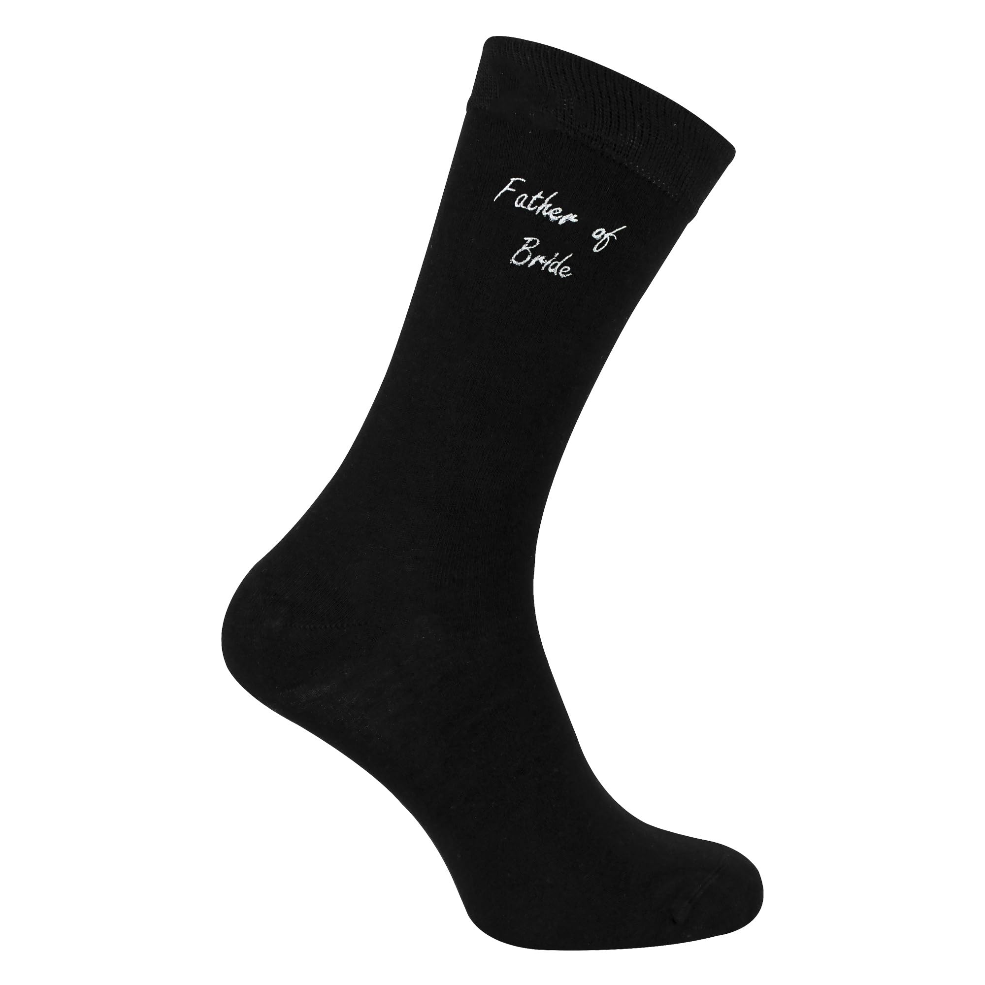 Sock Snob - Mens Wedding Socks for Groom Groomsman Best Man Father of the Groom and Bride (6-11, Father of the Bride (Black))