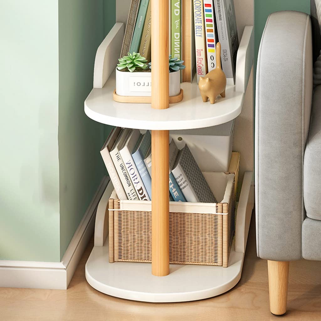 Librería de 2 a 6 Niveles, estantería de Esquina con Escalera Independiente, Estante de exhibición de Almacenamiento de Estilo Moderno para Sala de Estar, Dormitorio, Pasillo, Oficina (Colo