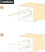Vista 5 de 1 par de guías de cajón resistentes de 20 pulgadas y 500 libras con tornillos, montaje lateral, extensión completa, 3 rodamientos de bolas