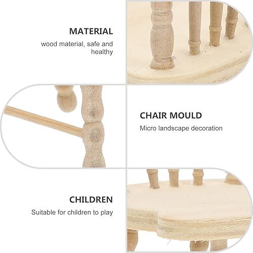 Miniatura 7 de SEWACC 6 piezas de fotografía de escena de madera, accesorios de mesa de comedor, decoración de muebles de dormitorio, sillas de decoración de casa