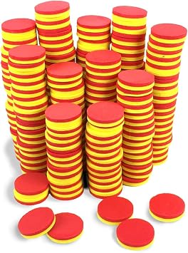 EAI Education QuietShape Foam Double-Sided Magnetic Two-Color Counters - Set of 200