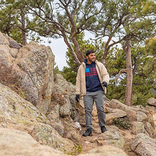 Columbia Jaqueta masculina Rugged Ridge II de lã de ovelha com zíper completo, fóssil antigo/verde p