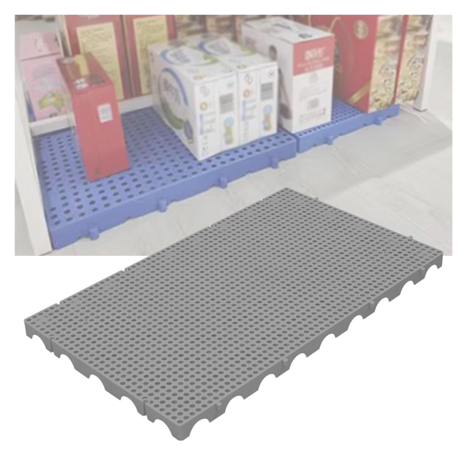 palety plastikowe, Lekka podłogowa płoza paletowa z polietylenu, ekspozytor na palety do supermarketów, stojak na platformę z plastikową tacą(Green 39.4x23.6x2in,1pcs)