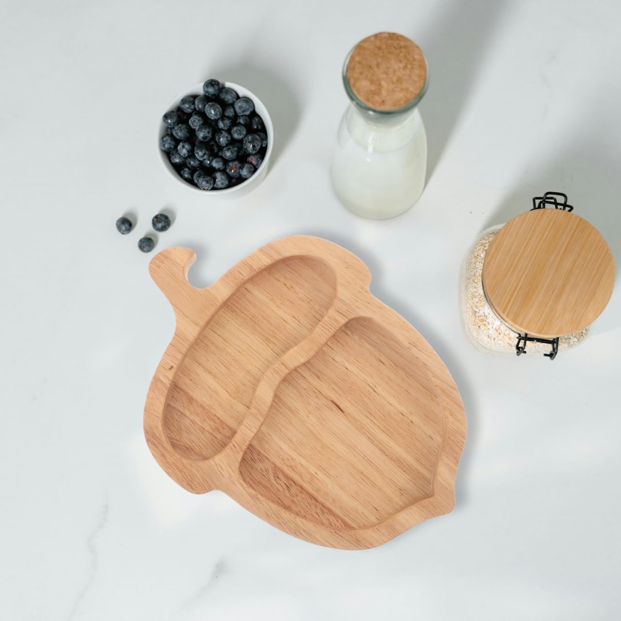 Anneome Bandeja De Madera 7.67X5.70X0.59In Para Bañera Con Diseño De Bellota Otoñal Bandeja Multifuncional Para Servir Aperitivos Quesos Dulces Y Decoración De Baño