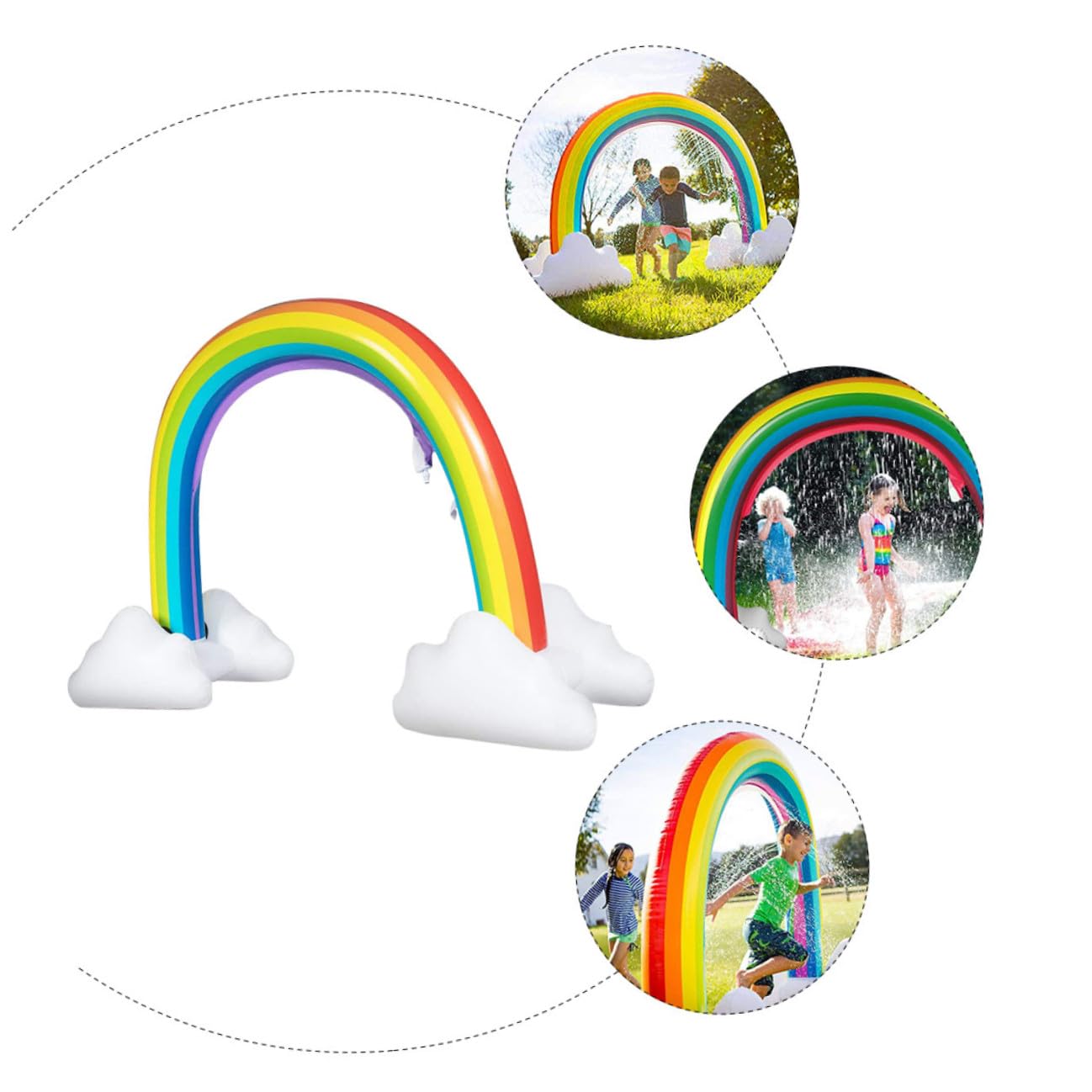 Arco Acqua Gonfiabile Arcobaleno Pvc 1 Pezzi, Gioco Estivo | Festa Estiva, Prato e Party in Spiaggia, Giocattolo da Esterno per Ragazzo Ragazza, Robusto e Alta Resistenza