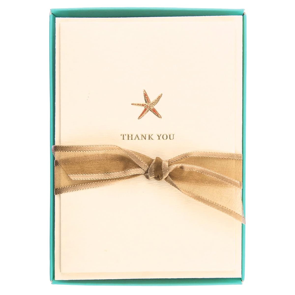 Graphique Starfish La Petite Presse Boxed Notecards - 10 Embossed and Embellished Gold Foil Starfish Blank Cards with Matching Envelopes, 3.25" x 4.75" โ image 1