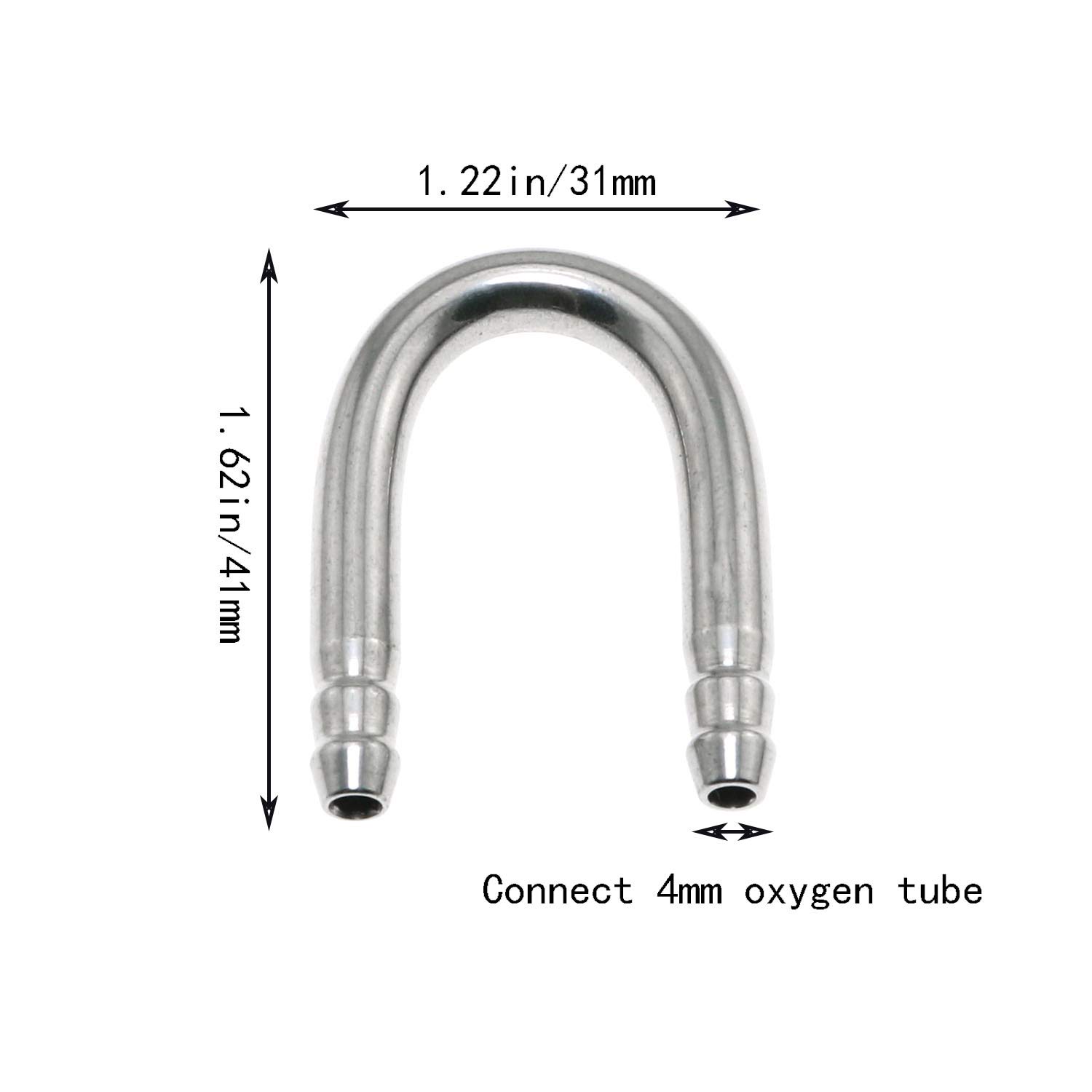 Ipetboom Edelstahl U-Form Schlauchverbinder - Aquarium Rohranschluss