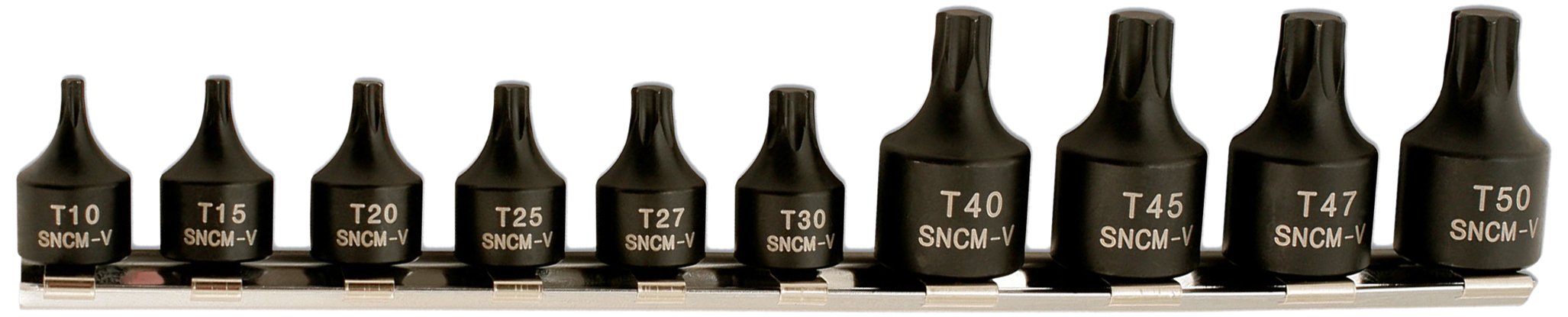 Laser - Low Profile Star Socket Bit Set - 10 Piece - Silver