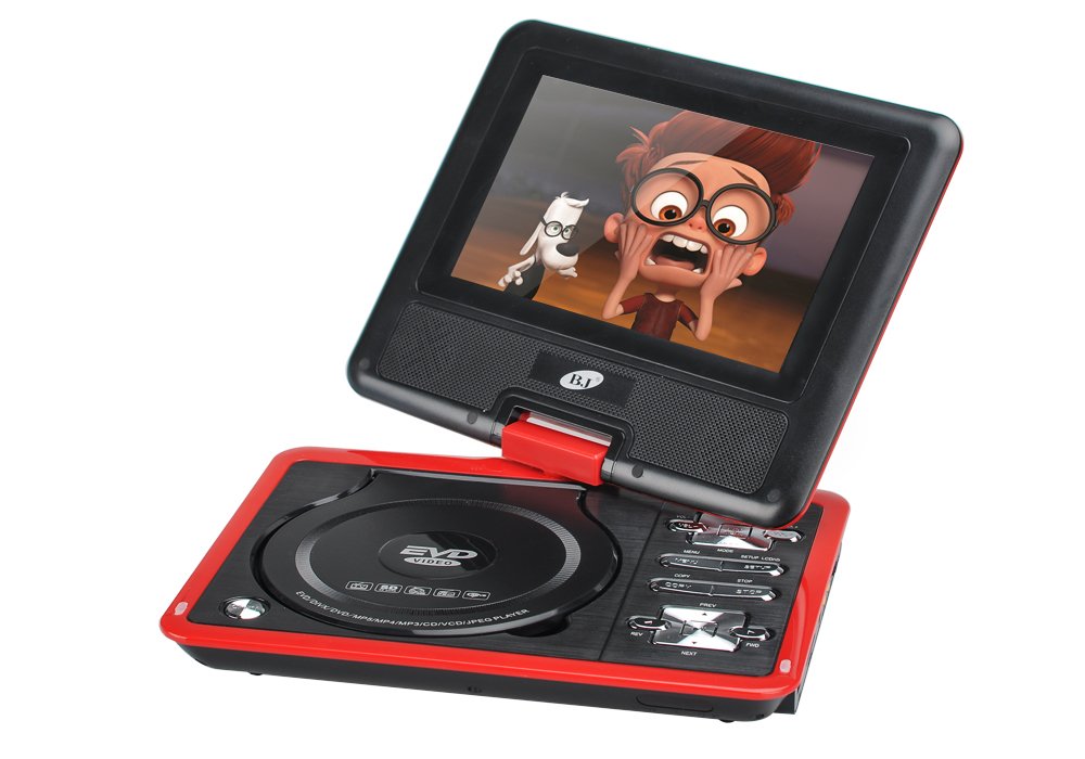 BW 22,9 cm région Lecteur DVD Portable Gratuit – 270 écran pivotant, 1280 x 800 Résolution, HITACHI Lens, Fente pour Carte SD