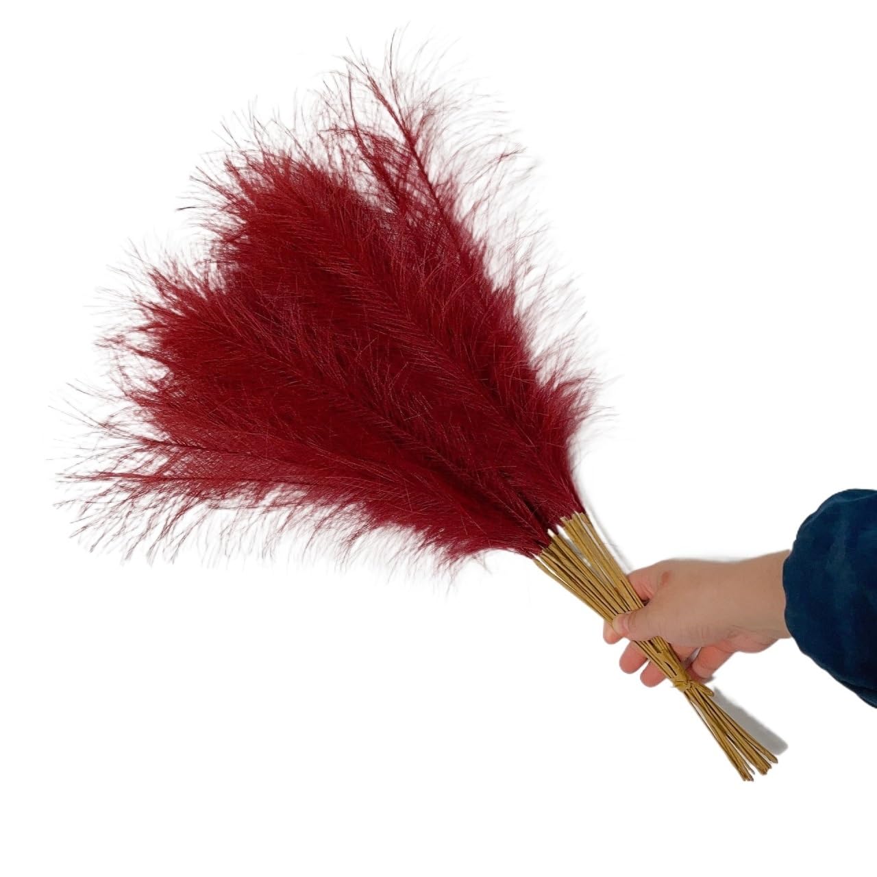 Décor d'herbe de pampa séchée, 5/10/20 pièces artificielle Pampas herbe Bouquet vacances fête de mariage décoration de la maison plante simulée bricolage fausse fleur roseau décor Pampas herbe Vase(Bu