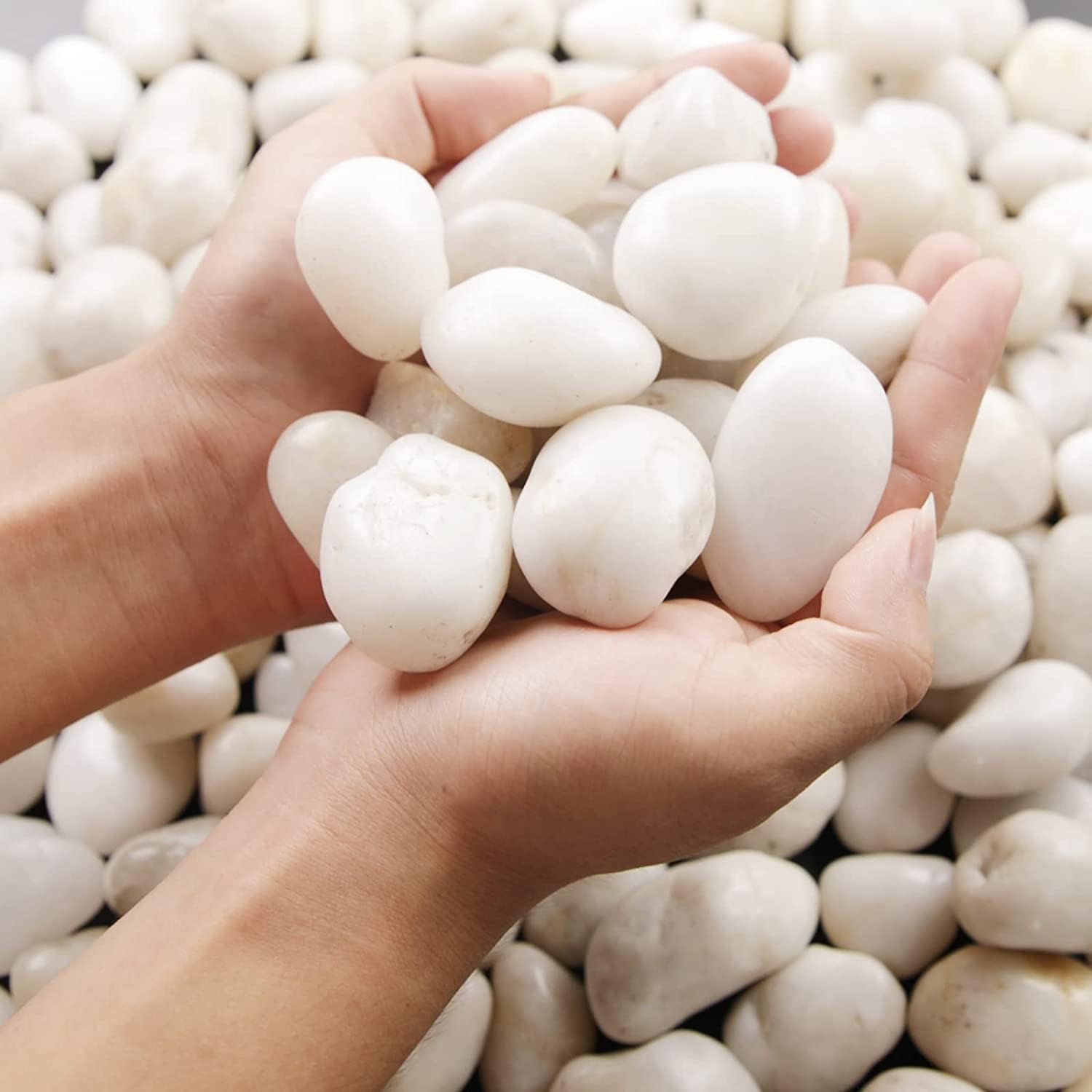 Vsell24 3Kg White Large Stones Decorative Pebbles River Rock Large White Light Polished Stones For Glassware, Vases, Outdoor Graden, Lawn Aquariums