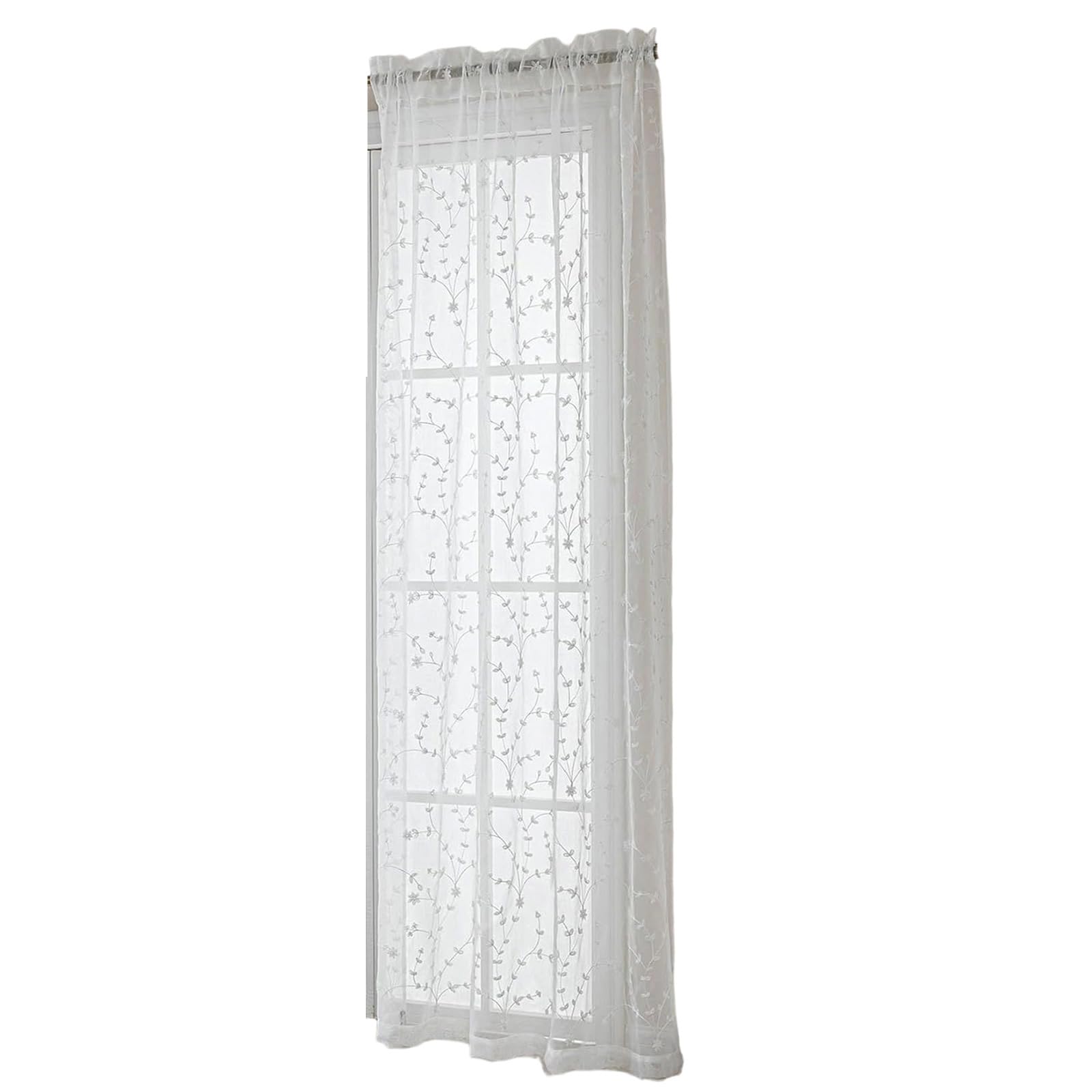 Kaeltsyn Curtain for Privacy and Light Diffusiond Features Florals Designs and Easy Installation Privacy Sheer Curtain