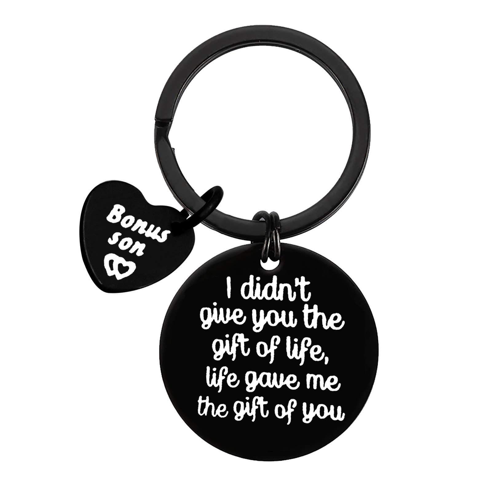 Huwujiu Unisex Black3 Bonus Son Gifts Keyring Son In Law Gifts I Didn't Give You The Gift Of Life Life Gave Me The Gift Of You Keyring Stepson Gifts Keyring Christmas Birthday Gifts Adoption Gifts For Son