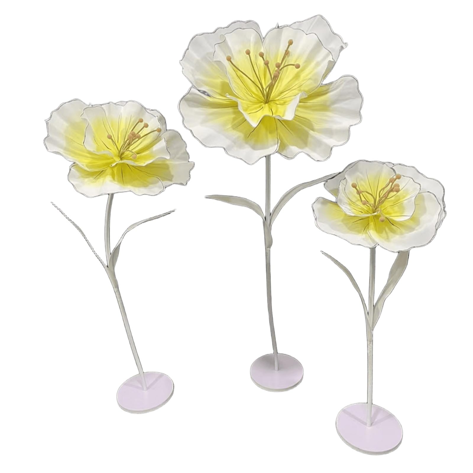 Giants - Decoración de flores grandes, impermeable, trazo de fresia con soporte flexible, flor decorativa para boda, recepción, cumpleaños, Pascua, fiesta, día de la madre (amarillo brillante)
