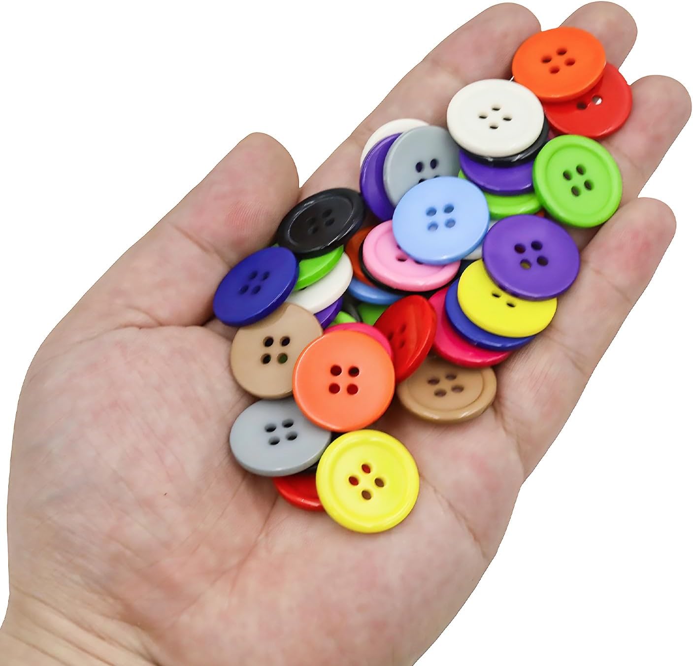 80PCS 3/4 Inch MixedColor Assorted Buttons for Crafts, 20mm Round Buttons image 4