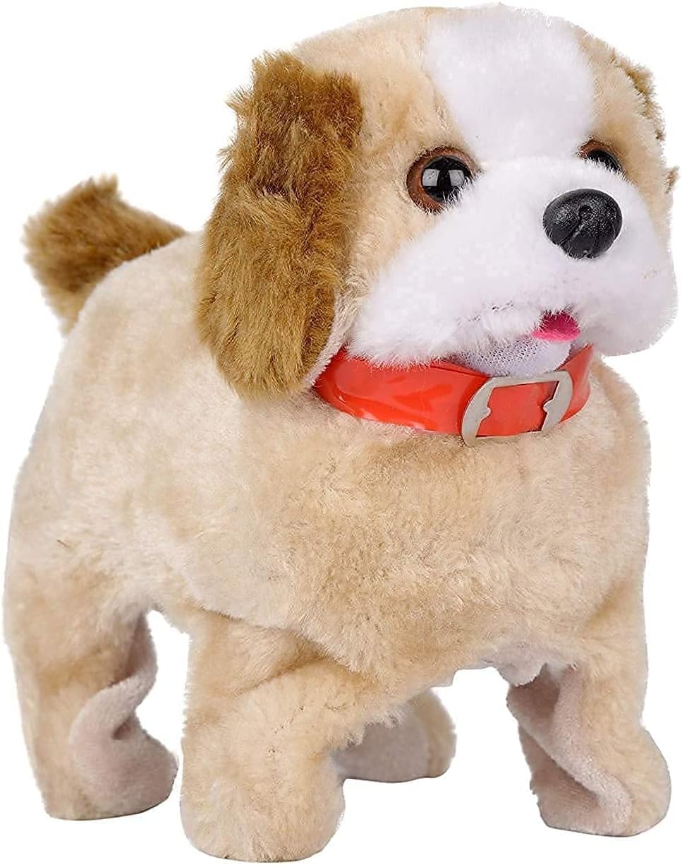 MOKRUSH Jumping, Walking and Barking Dog Soft Toy, Battery Operated, Back Flip Jumping Dog, Jump Run Toy for Kids