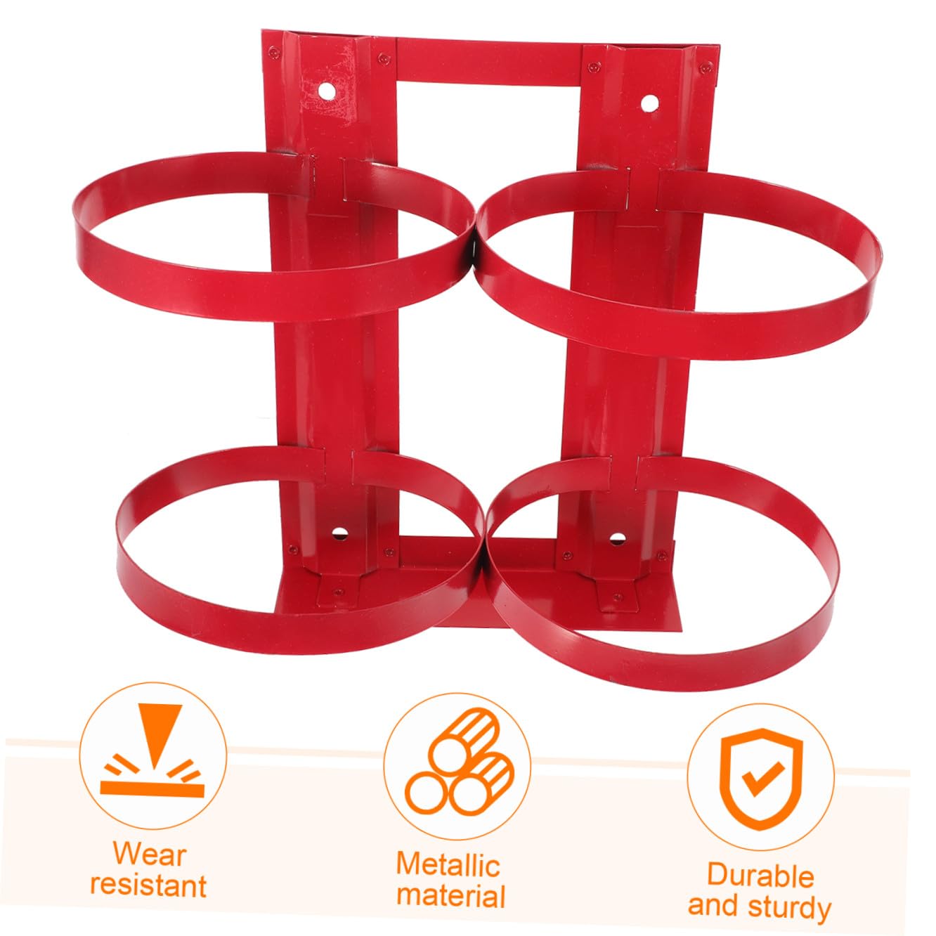 Didiseaon Supporto per Estintore da 5kg in Ferro Rosso Struttura Sicura e Design Ragionevole, Staffa Doppia per Montaggio a Parete in Casa o Ufficio