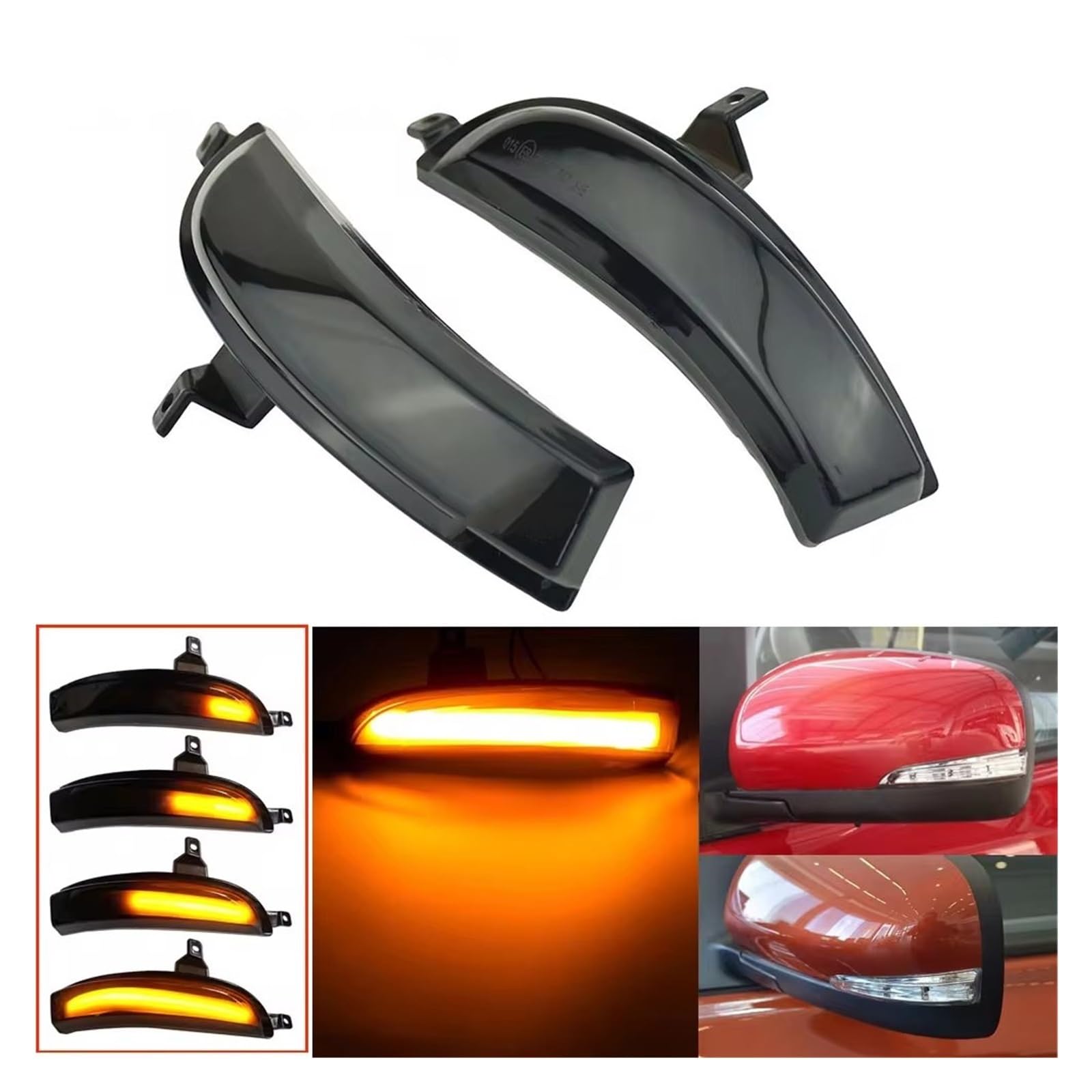 Luz Señal Giro para Koleos HY 2011 2012 2013 2014 2015 2016 2017 1.ª Generación Modelo Facelift 1 Par Luces LED Señal Giro Intermitente Espejo Lateral Luz Secuencial Indicador Intermitente