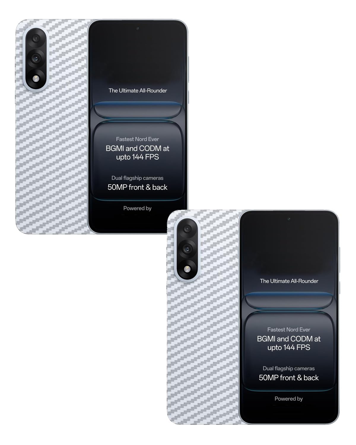 (Pack of 2) Compatible with Skin Sticker/Vinyl wrap/Protective Film Mobile Back Skin Carbon Fiber 3D Transparent by Candeal Mizhan(Only Back) (Oneplus, Oneplus Nord 5 5G)-image-15
