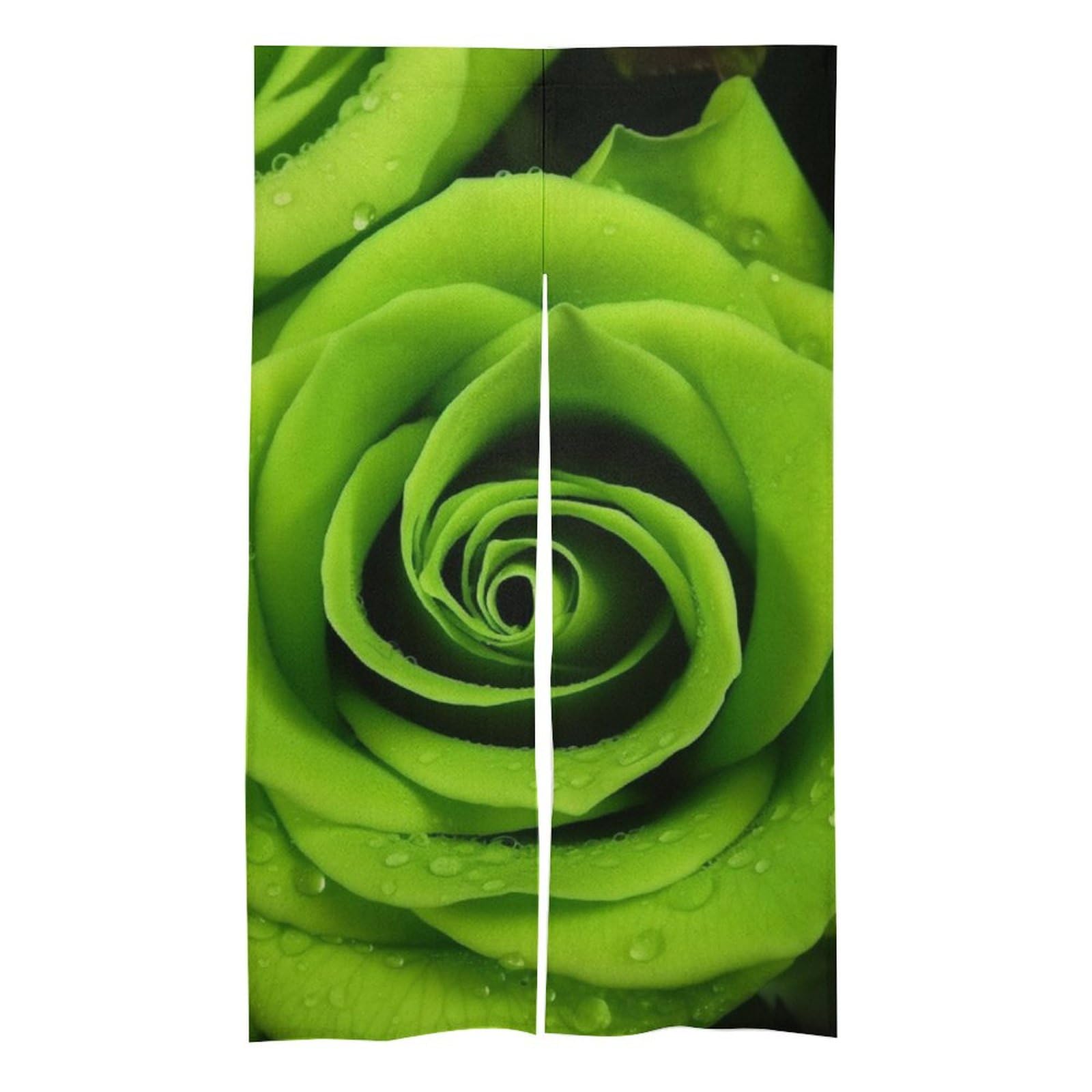 Rideaux occultants pour porte de salle de bain rose verte