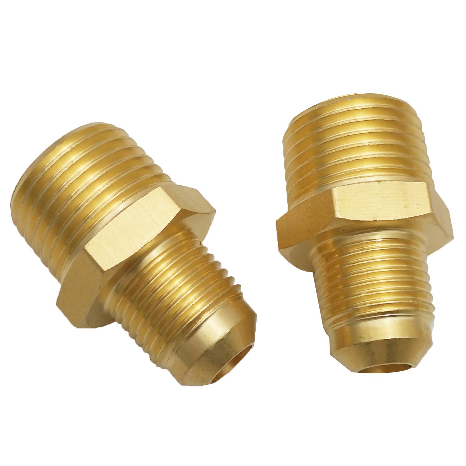 PATIKIL Brass Flare Tube Fitting Coupling, 3/8" Male Flare X 1/4