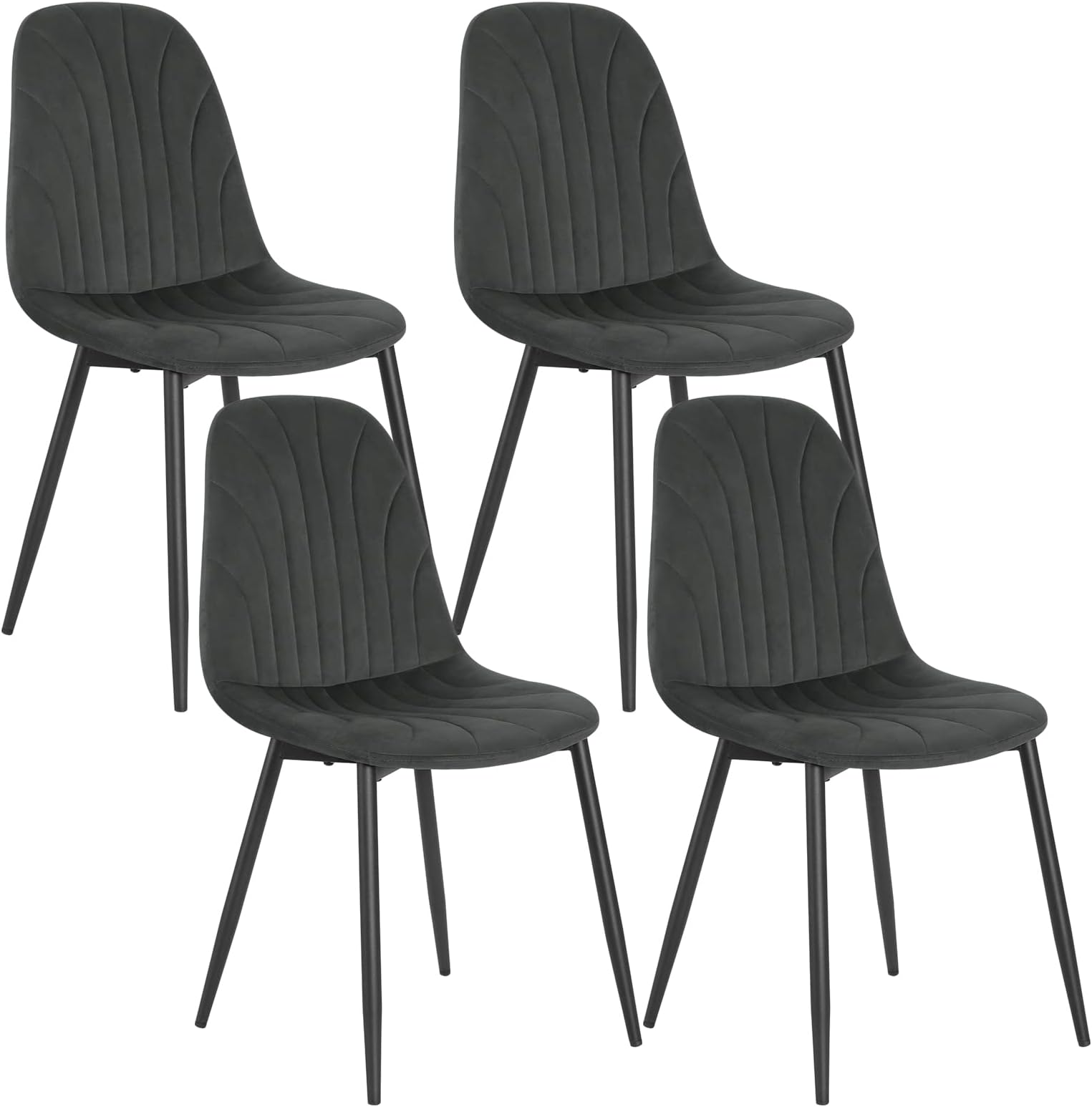 Goeurvant Esszimmerstühle 6er Set Schwarz - Samt Polsterstühle Für Küche & Wohnzimmer