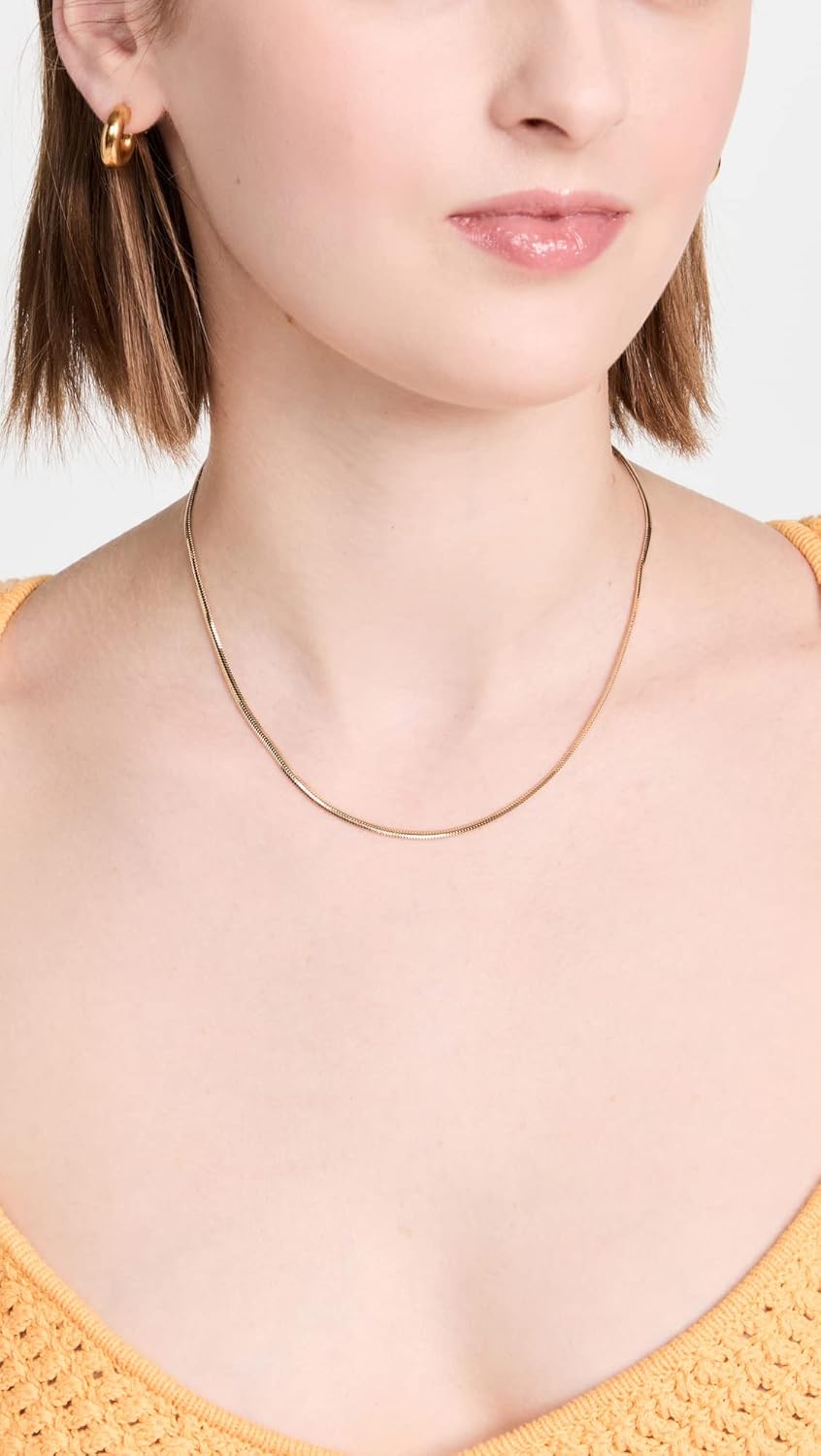 Zoe Chicco Women's 14k Small Oval Snake Necklace, 14K Gold, One Size