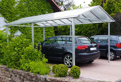 Beckmann - Carport in alluminio naturale, 310 x