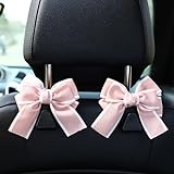 Quintathletic 2pcs Creative Car Hook Bow Shape Hook Seat Multifunctional Storage Hook Chair Back Hook Interior Accessories Gift for Sister's mom Teacher (Pink 2pcs)