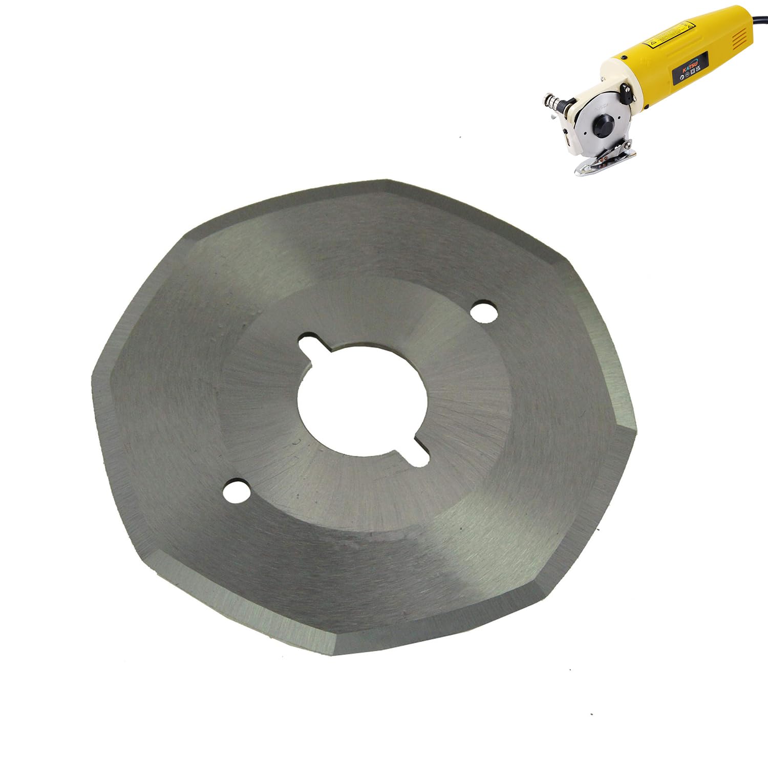 KATSU Electric Fabric Cutter Blade 70mm Capacity 25mm Max Trimming Thickness, Replacement Blade for Cloth Textile Leather Rubber Cutting Machine SP10391203