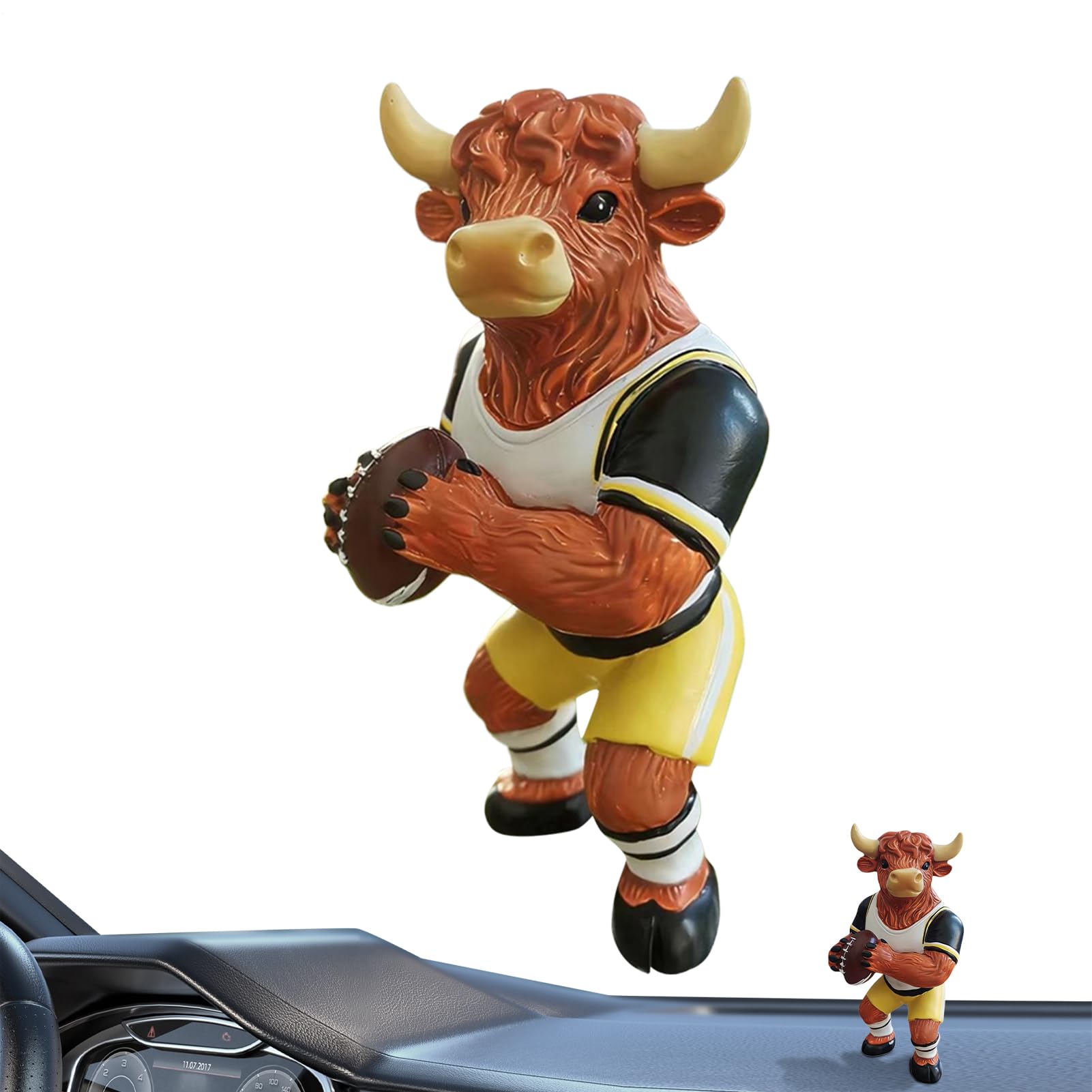 Figurines de vache de foot 3D en résine 12,5 cm pour déco de bureau et chambre