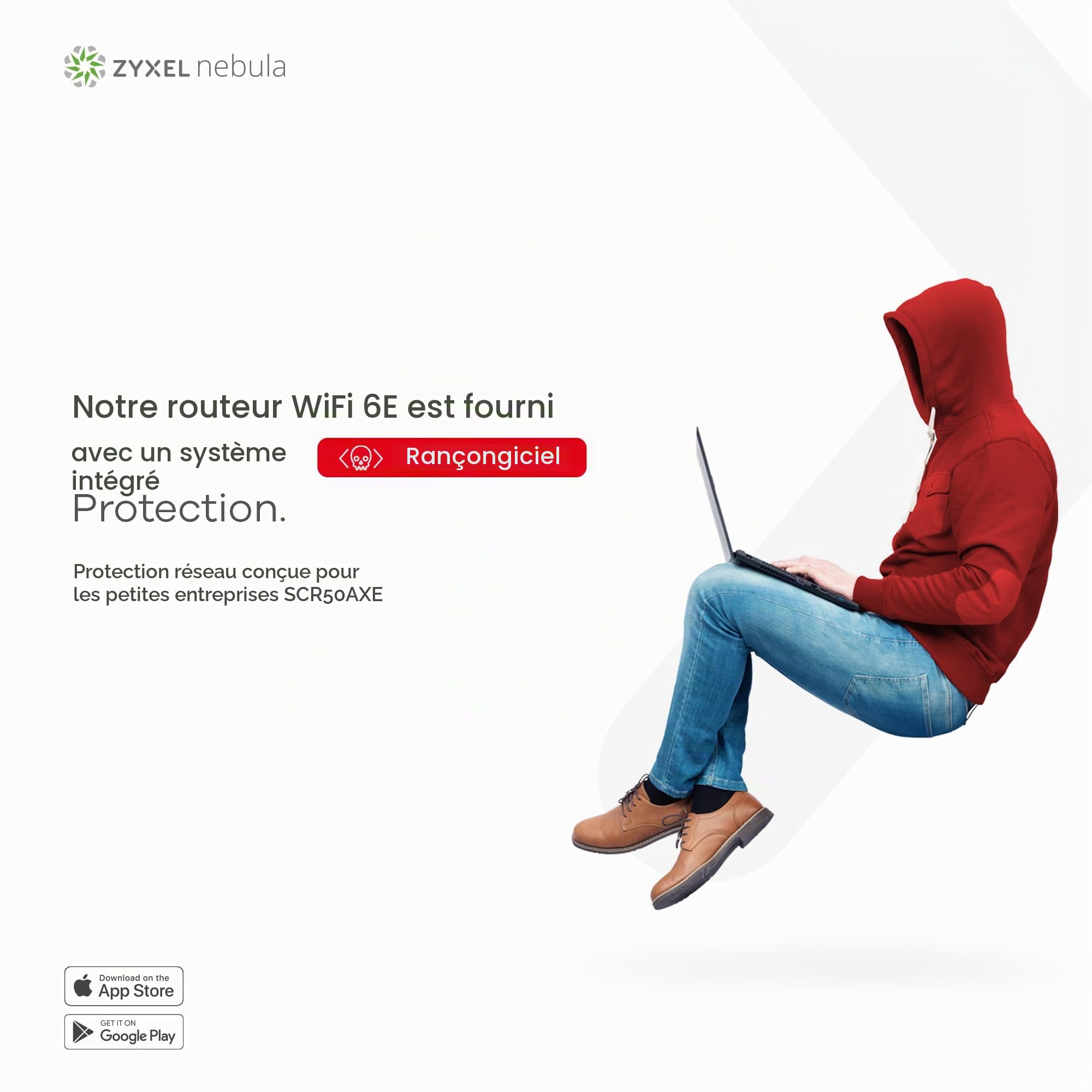 Zyxel Secure Cloud-Managed Router with AXE5400 Tri-Band WiFi Sécurité réseau sans abonnement, gérable Via Nebula APP/Idéal pour Les Petits Bureaux/Petites succursales. [SCR 50AXE]