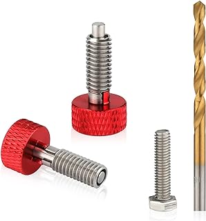 Packout Handle Release Pins Kit, 2pcs Handle Release Pins Hand Retractable Spring Plunger Stainless Steel M6 Quick Release Pins with Bolt and Drill Bit for Toolbox Removal Kit (Red)