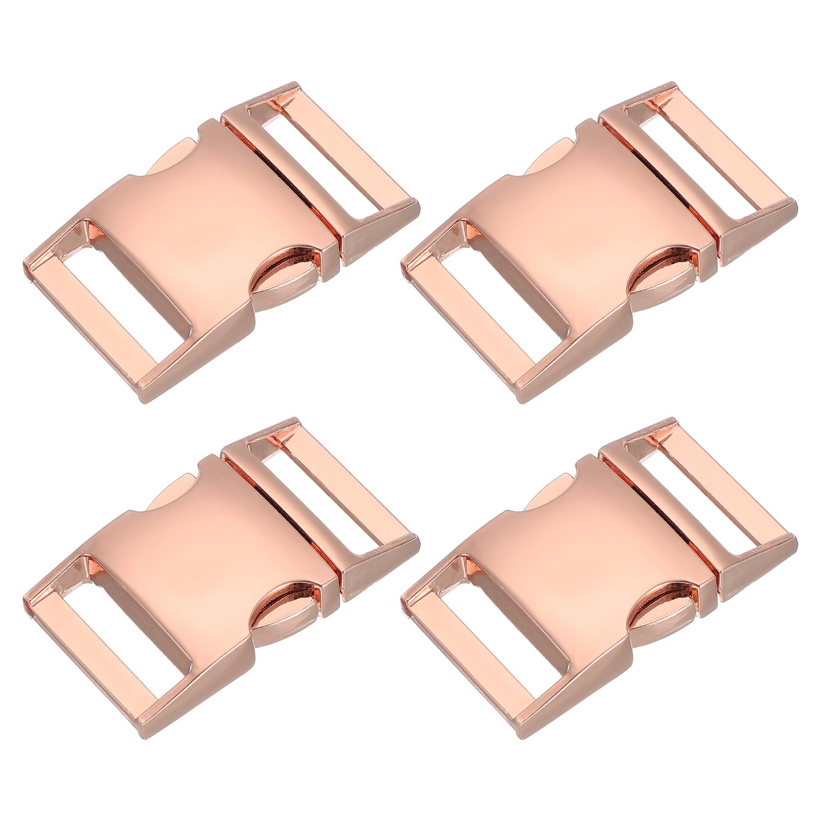PATIKIL Metal Buckle, 4 Pack Quick Side Release Clips for Luggage Belt Strap Backpack Webbing(1" x 1.6", Rose Gold)