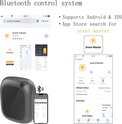 Miniatura 4 de Difusor de colección de aromas de aromaterapia para negocios, área de 5300 pies cuadrados, 6.8 onzas líquidas, control Bluetooth, X200 blanco,