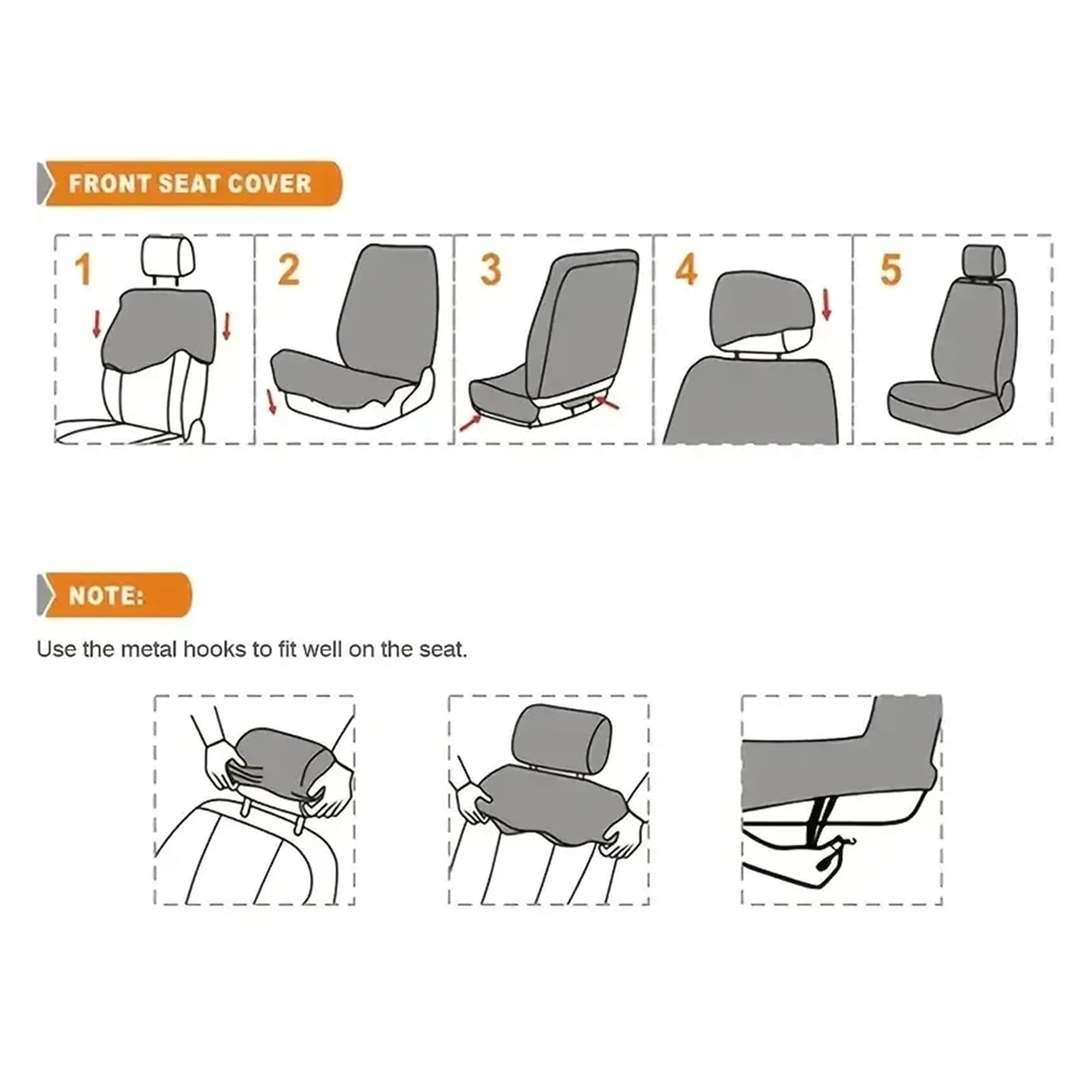 Funda Universal para Asiento Delantero/Trasero De Coche, Protección para Camión, Furgoneta, SUV, Accesorio Protector Juego Fundas Asientos