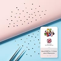Vista 2 de Craftdady 5500 diamantes de imitación de cristal facetado de 0.079 pulgadas, 11 colores puntiagudos en la parte posterior, piedras natales