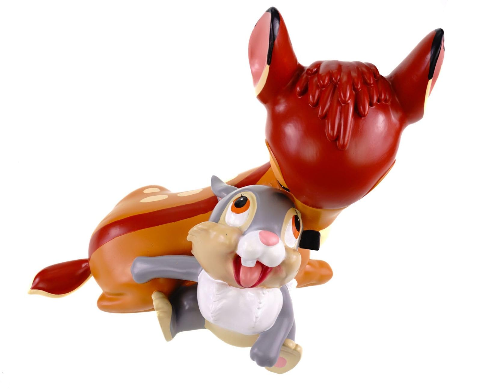 Figurka ogrodowa Bambi i kołatka, 28 x 27 cm, odporna na warunki atmosferyczne, dekoracja Disneya - statuetka z żywicy poliestrowej do ogrodu i domu – ocieplający wzrok dla