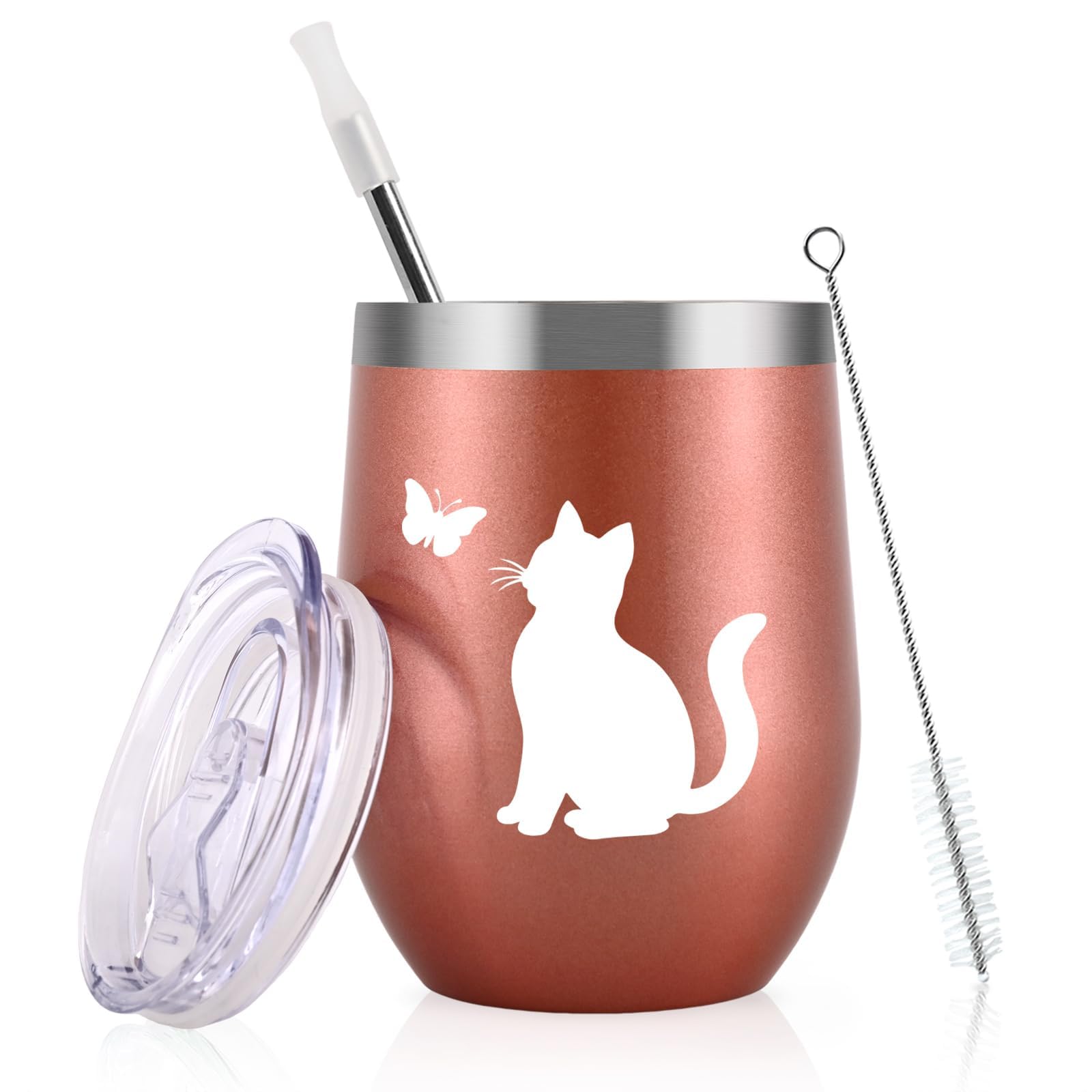 Livole 猫グッズ プレゼント 女性 タンブラー 保温 保冷 蓋付き ストロ…